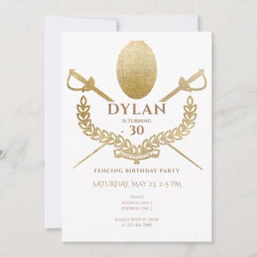 Invitation Tournoi d'escrime Foil Épée Saber (Devant)