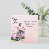 Invitation Tournoi féminin de golf Thème rose (Debout devant)