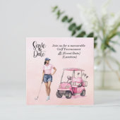 Invitation Tournoi féminin de golf Thème rose (Debout devant)