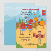 Invitation Tournoi médiéval des Chevaliers Garçon fête d'anni (Devant / Derrière)