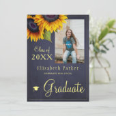 Invitation Tournsoleil doré COLLOCATION photo fête de remise  (Debout devant)