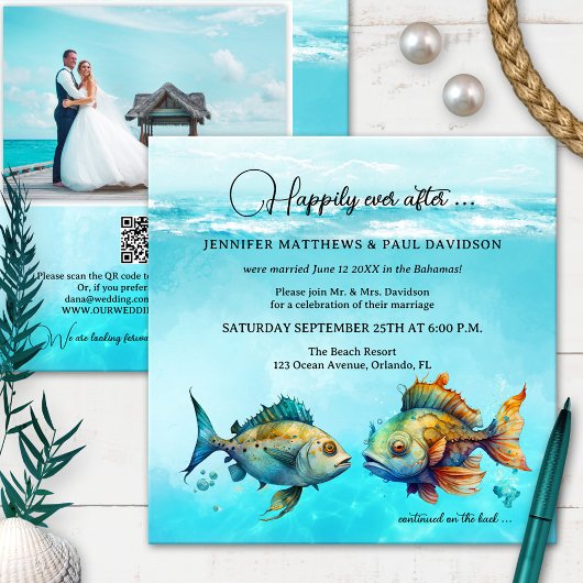 Invitation Tourquoise Poisson Tropical Joyeux Jamais Après Ma