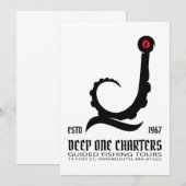 Invitation Tours de pêche Innsmouth Cthulhu Lovecraft (Devant / Derrière)