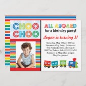 Invitation Tous à bord de l'invitation de train de Choo Choo (Devant / Derrière)