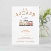 Invitation Tous à bord de n'importe quel train d'âge Annivers (Debout devant)