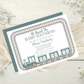 Invitation Tous à bord du Baby shower bébé Express Train Boy