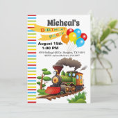 Invitation Tous à bord du Parti Train Anniversaire de enfant  (Debout devant)