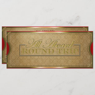 Invitation Tous à bord du Red & Gold Christmas Train Party