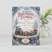 Invitation Tous à bord du Train Express d'anniversaire (Debout devant)