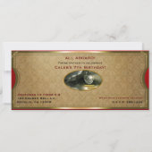 Invitation Tous à bord Red & Gold Christmas Train Party (Dos)