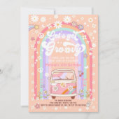 Invitation TOUS ÂGES Anniversaire Van Let's Get Groovy (Devant)