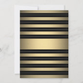 Invitation Tous Anniversaire Elegant Noir, Blanc et Gold Part (Dos)