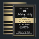 Invitation Tous Anniversaire Elegant Noir, Blanc et Gold Part<br><div class="desc">Famille Invitation et amis à une célébration élégante pour lui ou elle avec des invitations stylisées de fête d'anniversaire noir, blanc et or. Les images et le texte de ce modèle sont simples à customiser. Le design se compose d'une bordure en faux papier et d'une superposition de ruban, de calligraphie...</div>