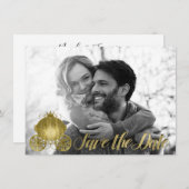 Invitation Tous Gold Princess Storybook Carriage Enregistrer  (Devant / Derrière)