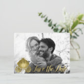 Invitation Tous Gold Princess Storybook Carriage Enregistrer (Debout devant)