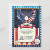 Invitation Tous les 4 Juillet américains - Fête de l'Indépend (Devant)