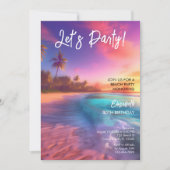 Invitation Tous les âges Vibrant Beach Sunset fête d'annivers (Devant)
