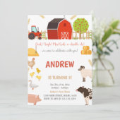 Invitation Tous les animaux de ferme Animaux d'anniversaire I (Debout devant)