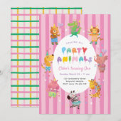 Invitation Tous les animaux de fête sont invités, Animaux mig (Devant / Derrière)