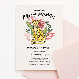 Invitation Tous les animaux de fête sont invités Anniversaire