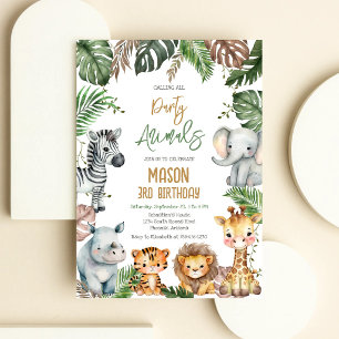 Invitation Tous les animaux de fête sont invités Anniversaire