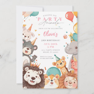 Invitation Tous les animaux de fête sont invités Cirque Anima