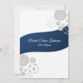 Invitation Tous les Bat mitzvah sportifs Silver et Blue (Dos)