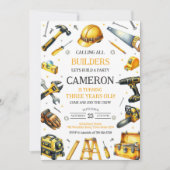 Invitation Tous les bâtisseurs Outils de construction Anniver (Devant)