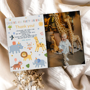 Invitation Tous les fêtards Safari Zoo Anniversaire