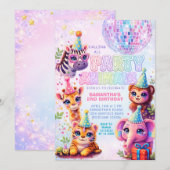 Invitation Tous les fêtards sont invités Boule à facettes Ann (Devant / Derrière)