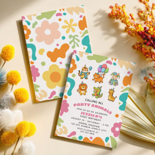 Invitation Tous les fêtards sont invités Enfants Floraux 1er