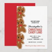 Invitation TOUS LES JEUNES D'ÂGE NOËL GINGERBREAD Candyland p (Devant / Derrière)