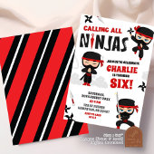 Invitation Tous les ninjas garçon anniversaire