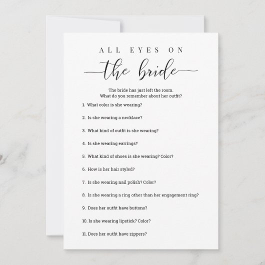 Invitation Tous Les Yeux Sur Le Jeu De Fête des mariées De Ma (Devant)