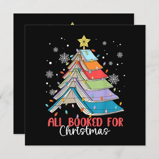 Invitation Tous Réservés Pour Noël Livre Arbre de Noël Lumièr (Devant / Derrière)