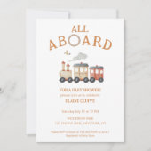 Invitation Tout à bord du Baby shower ferroviaire (Devant)