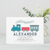 Invitation Tout à bord du train à vapeur Blue Boy Anniversair (Debout devant)