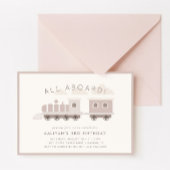 Invitation Tout À Bord ! Filles Train fête d'anniversaire