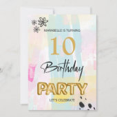 Invitation *~* TOUT ÂGE Abstrait Doodle Pastel Brush (Devant)