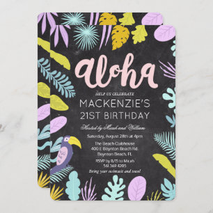 Invitation TOUT ÂGE - Aloha Tropical Palm Anniversaire Invita