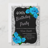 Invitation Tout âge Anniversaire Argent Parties scintillant B (Devant)
