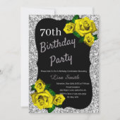 Invitation Tout âge Anniversaire Argent Parties scintillant R (Devant)