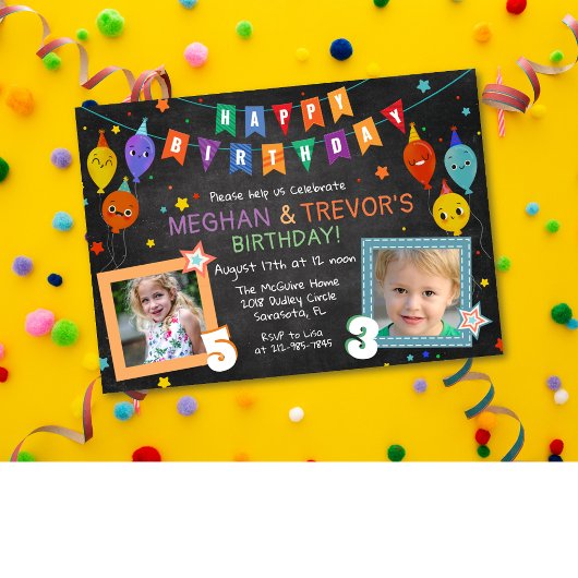 Invitation TOUT ÂGE - Anniversaire conjoint de deux frères et