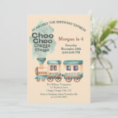 Invitation Tout âge Anniversaire Fête de train Tous à bord de (Debout devant)