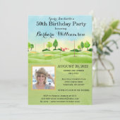 Invitation Tout âge Anniversaire Fête Photo Golf Party (Debout devant)