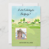 Invitation Tout âge Anniversaire Fête Photo Golf Party (Dos)