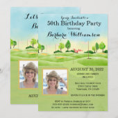 Invitation Tout âge Anniversaire Fête Photo Golf Party (Devant / Derrière)