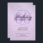 Invitation Tout âge Anniversaire Lavande Purple Parties scint<br><div class="desc">Un élégant modèle d'invitation à la fête d'anniversaire "N'importe quel âge" avec un motif moderne Lavender Purple Parties scintillant Peinture "Look" et un texte facile à personnaliser. Parfait pour toute occasion !</div>