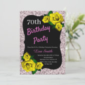 Invitation Tout âge Anniversaire Parties scintillant rose Ros (Debout devant)