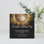 Invitation Tout âge Anniversaire Soirée Gold Sparkle Disco Ba (Debout devant)